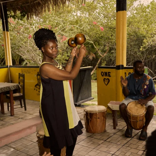 Garifuna drumming session at Palmento Grove, Hopkins, Belize