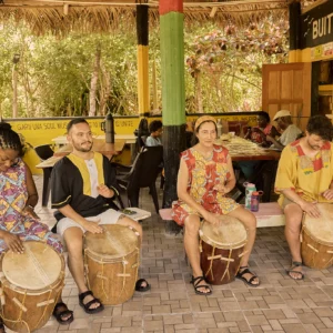 Garifuna drumming session at Palmento Grove, Hopkins, Belize